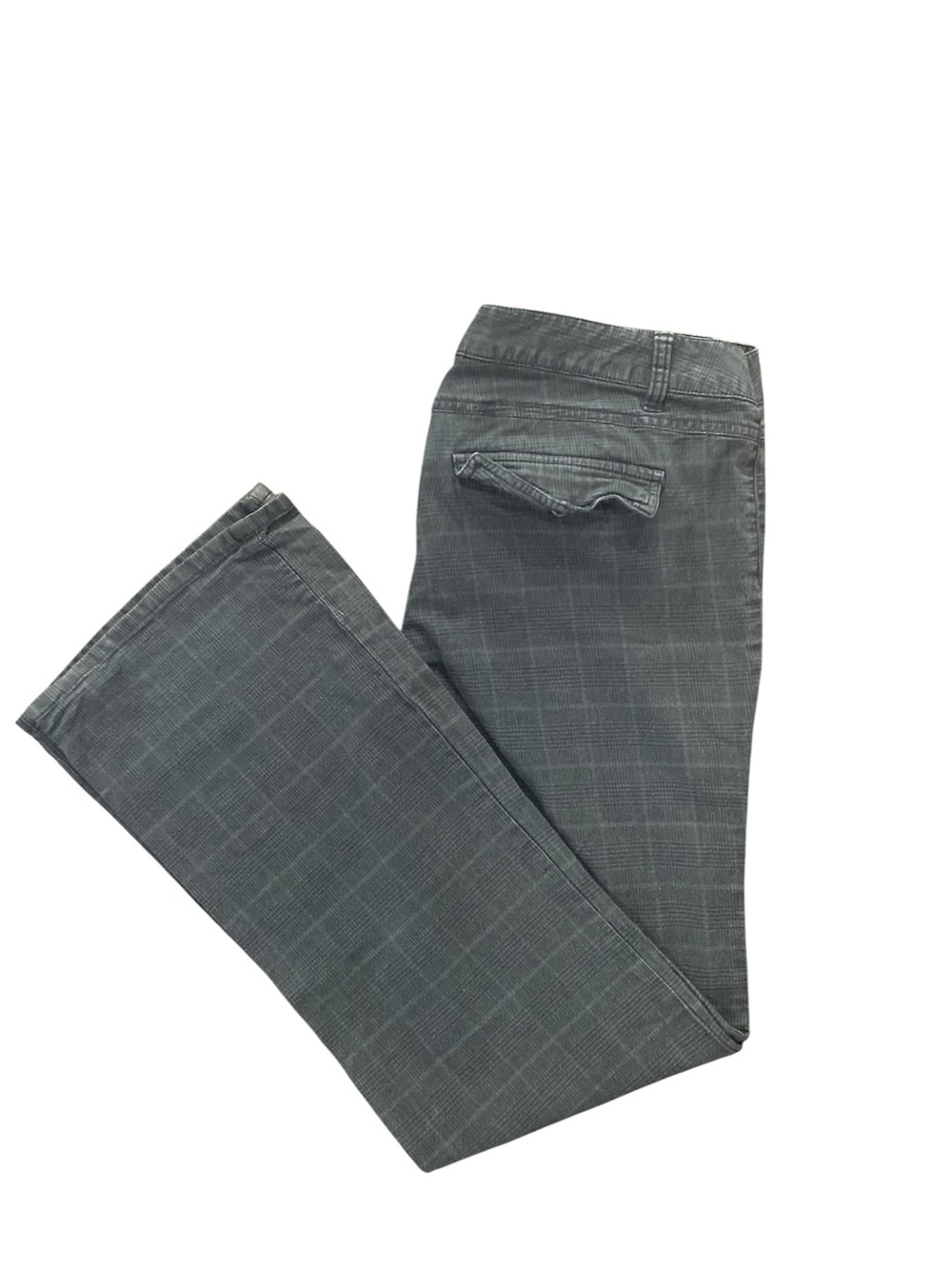 Anchor Blue Women’s Gray Plaid Mid-Rise Flare Trousers Vintage Junior Size 15